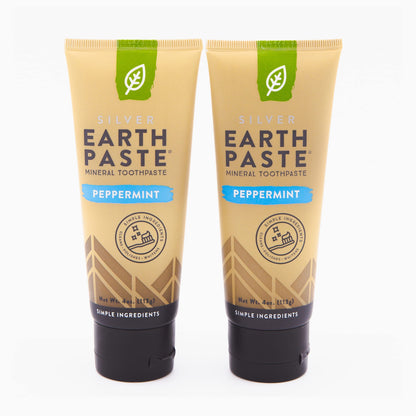 Redmond Earthpaste with Silver - Natural Non-Fluoride Toothpaste, 4 Ounce Tube (Peppermint)