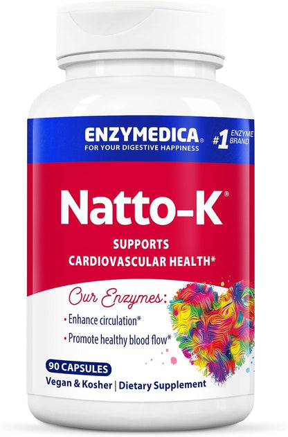 Enzymedica Natto-K Capsules, Vegan, Gluten Free, Kosher - 90 Capsules