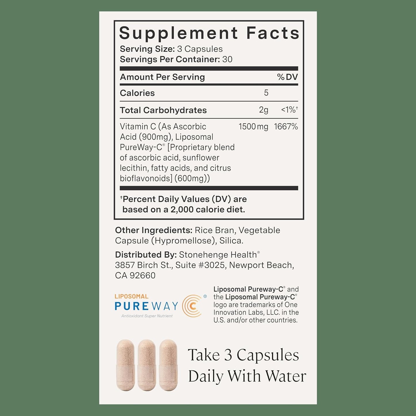 Stonehenge Health Dynamic Liposomal Vitamin C 1500mg - 90 Capsules - Advanced Formula - Phospholipids sourced from Non-GMO Sunflower, Supports Healthy Immune System (Pack of 2)