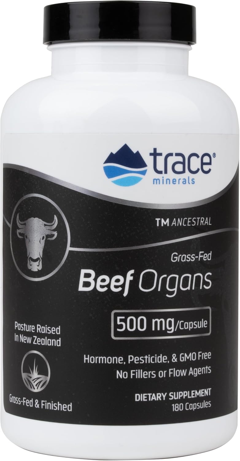 Trace Minerals Beef Organ Complex Capsules, 500 mg, 180 Count