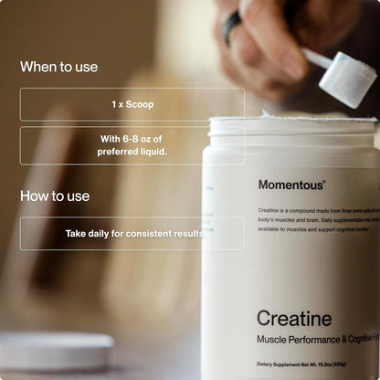 Momentous Creatine Monohydrate Powder & Grass-Fed Collagen Peptides Powder Stack - Supports Strength, Lean Muscle, & Recovery - FORTIGEL & Vitamin C for Hair, Skin, Nails, & Joint Health Support