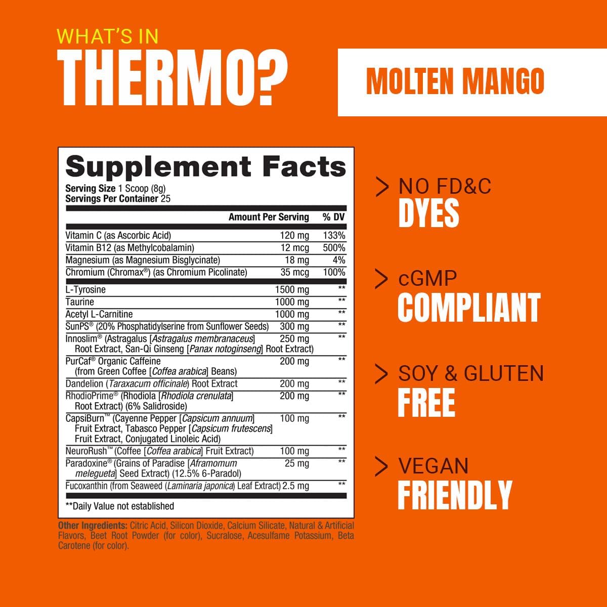 PROSUPPS Thermo Fat Burning Thermogenic Powder Molten Mango and 1500 L-Carnitine Berry - Weight Management and Pre Workout - Energy, Mood, Appetite Control