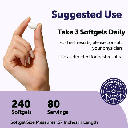 Micro Ingredients Magnesium Glycinate 800 mg Per Serving, 240 Softgels | Chelated Magnesium Supplement with MCT Oil | Non-GMO, Gluten Free, No Soy