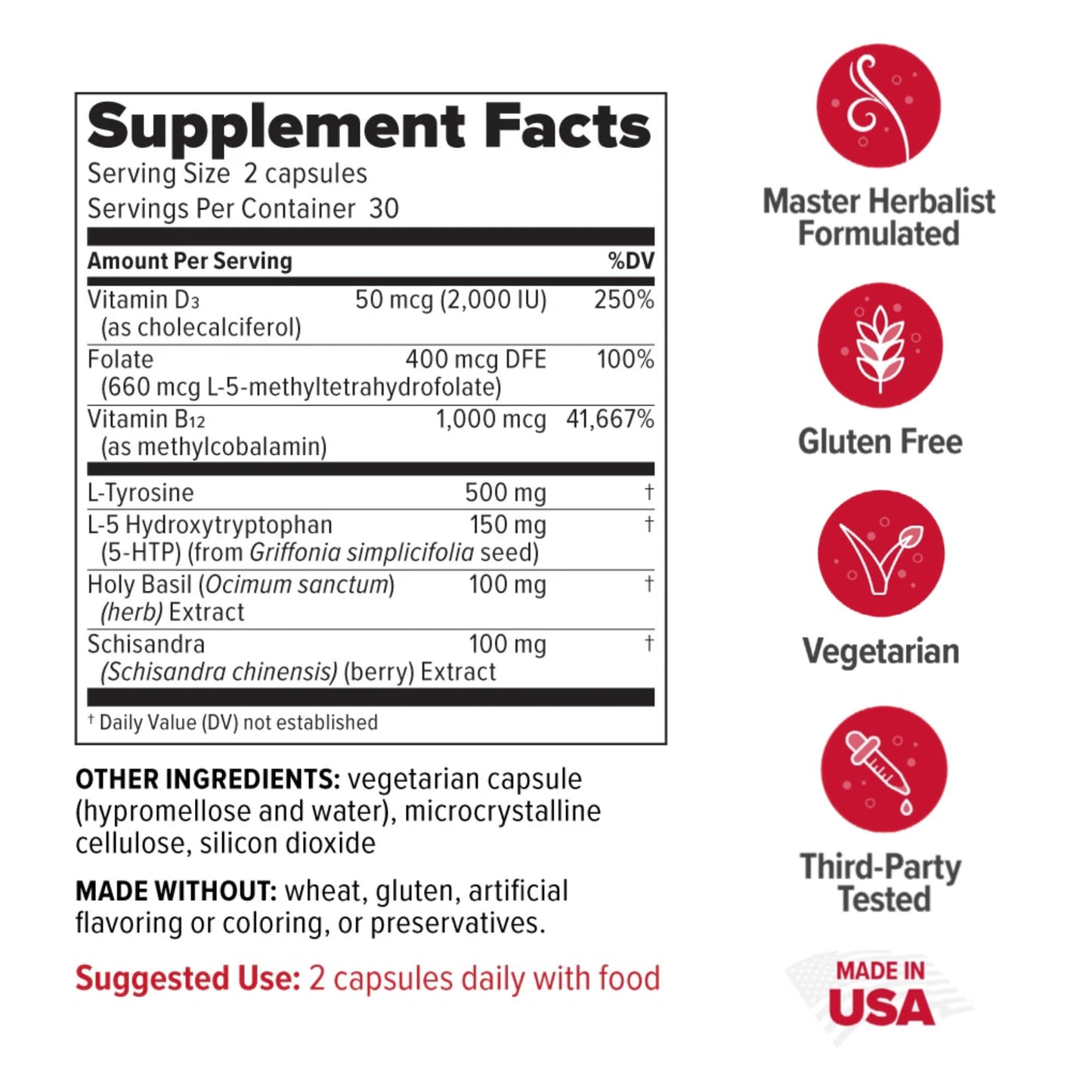 Redd Remedies in Joy, Supports a Positive Mood and Emotional Strength, 60 Vegetarian Capsules