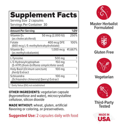 Redd Remedies in Joy, Supports a Positive Mood and Emotional Strength, 60 Vegetarian Capsules