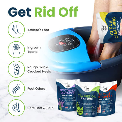 Foot Soak with Epsom Salts- Variety Pack of 4- Tea Tree Oil, Muscle Relief, Calming