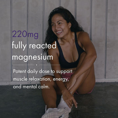 NAOMI Magnesium Glycinate 220mg - Fully Chelated for High Absorption - Supports Restful Sleep, Calm, Muscle Relaxation & Mood - Gentle on Stomach, No Laxative Effect, Non-GMO, Vegan, 30-Day Supply