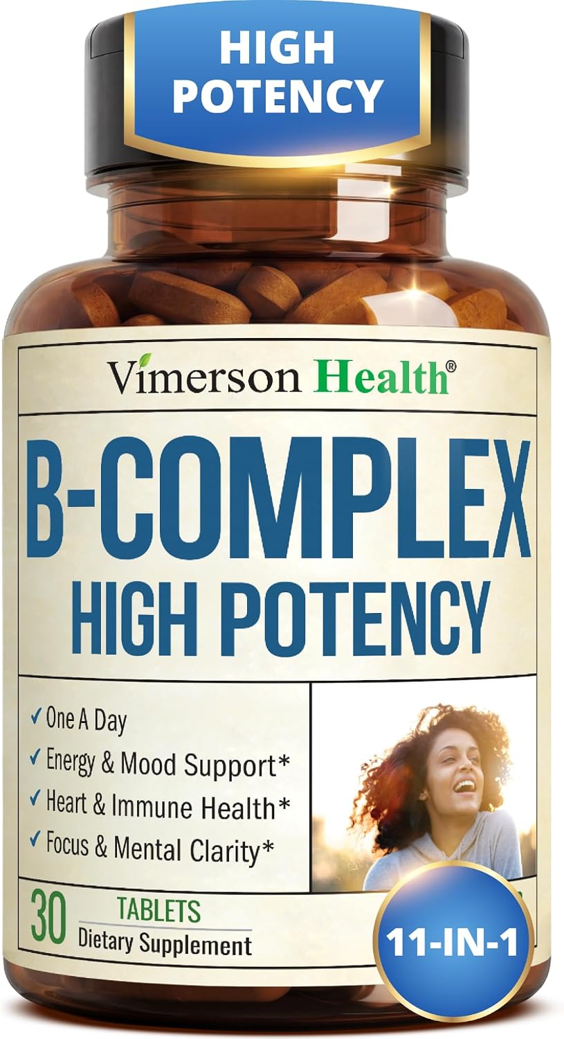 Vitamin B Complex w/ B12, Niacin & Folic Acid 400mcg for Mood - 30 Tablets