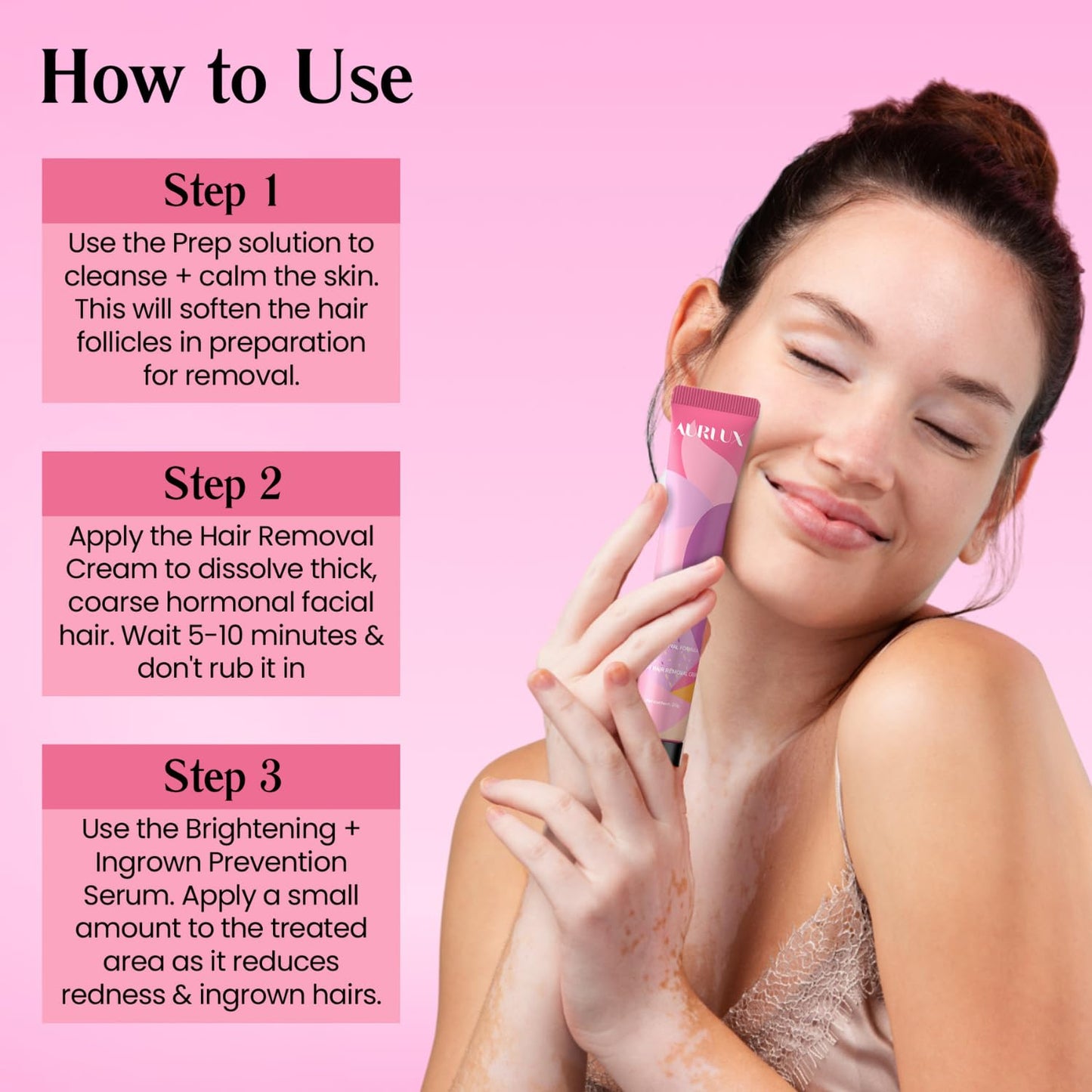 Trilogy Facial Hair Removal Kit for Women, Chin, Upper Lip & Jawline | 3-step facial hair removal kit for coarse hormonal hair; lasts 3–4 weeks with soothing aloe, vitamin E and chamomile gel.