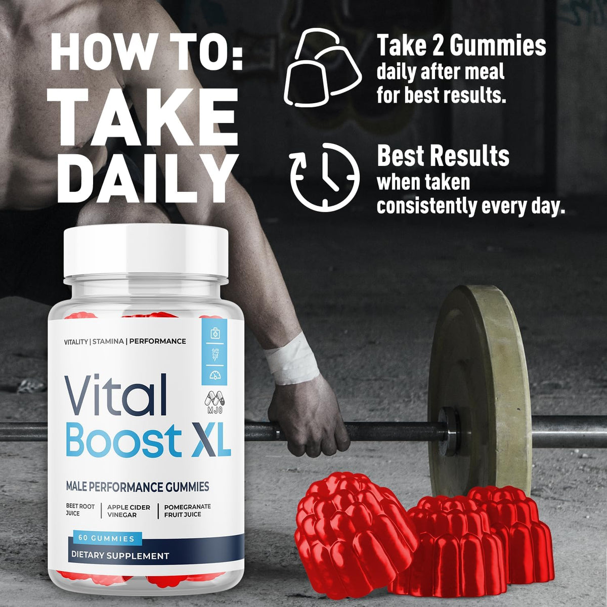 Vital Boost XL Gummies, Official Vital Boost XL Supplement (60 Gummies)