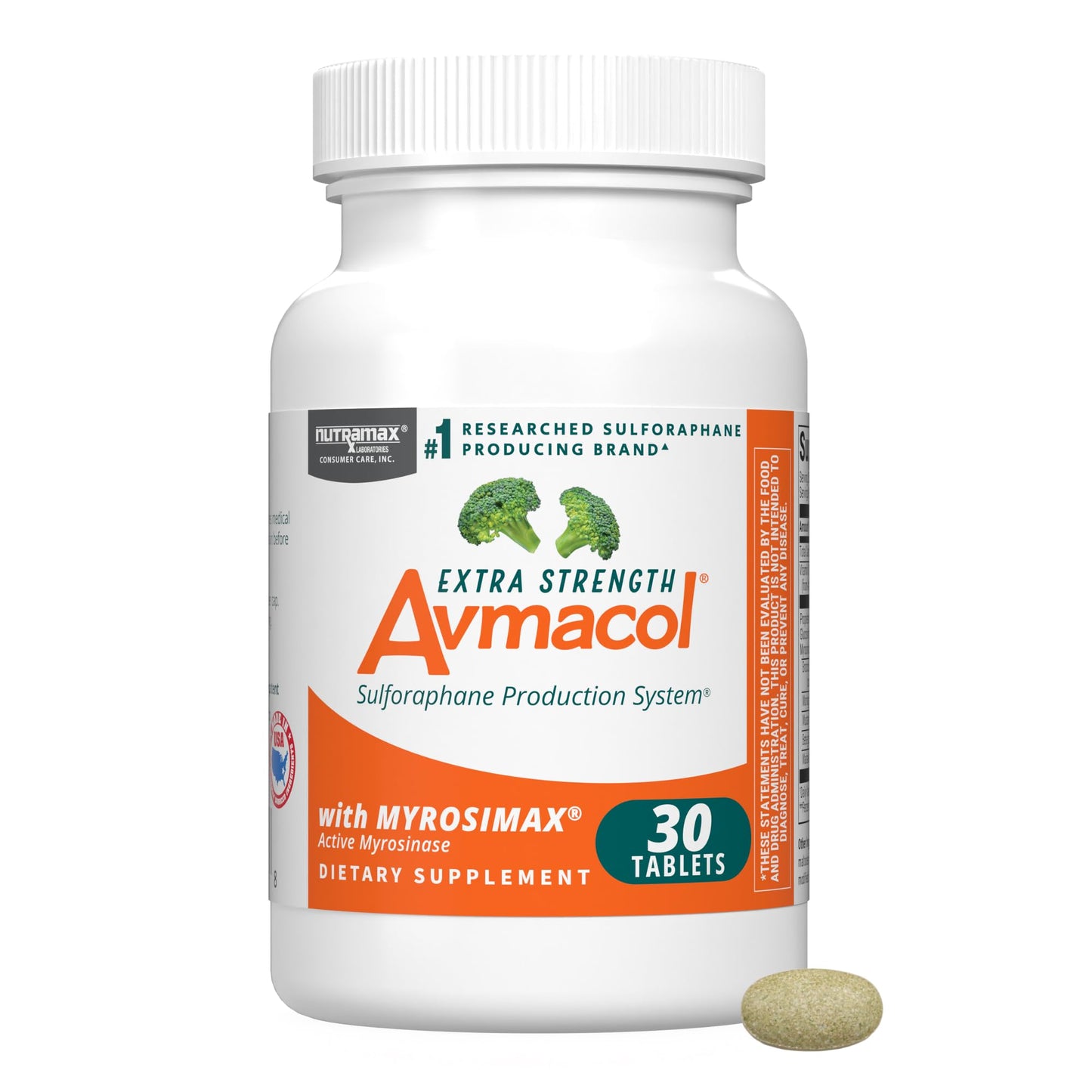 Nutramax Avmacol Extra Strength Sulforaphane Producing Supplement, 75 Tabs | Detoxification Support, #1 Researched Sulforaphane Producing Brand, with Glucoraphanin & Myrosinase, Published Studies