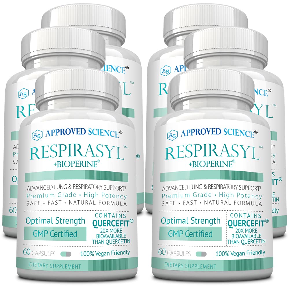 Approved Science® Respirasyl - Lung and Respiratory Support - with Quercefit, Vitamins A,C,D, BioPerine - 3 Month Supply - Made in the USA