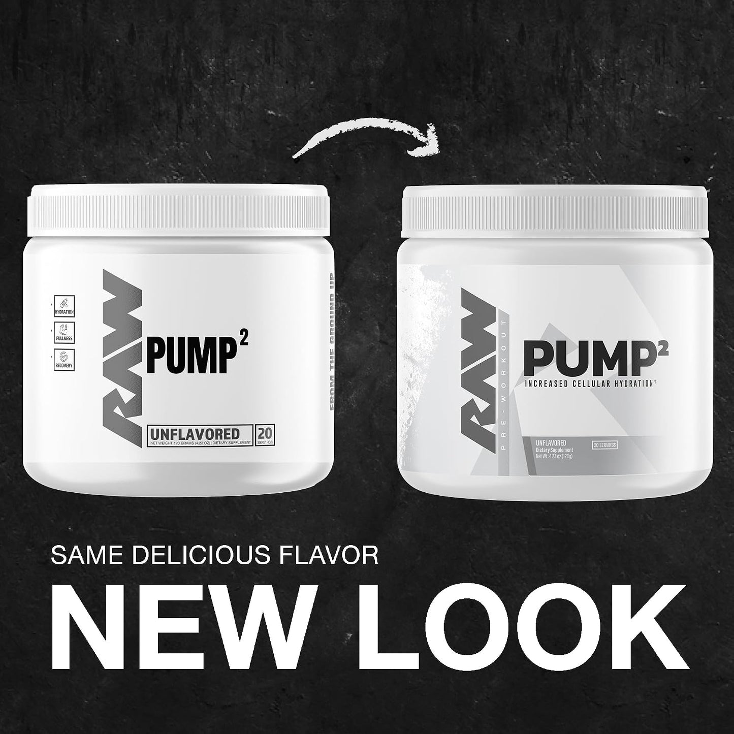 RAW Pump2 Pre Workout | Glycerol Pump Pre Workout Supplement, Pair Pump Supplement for Best Results Or Any Preworkout Powder | Enhanced Hydration and Boost Energy | Unflavored (20 Servings)