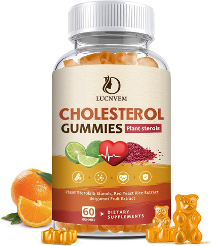 LUCNVEM Cholesterol Supplements Gummies for Cholesterol Healthy, Natural Cholesterol Complex for Maintain Healthy Cholesterol Levels, Daily Easy Cholesterol Gummies Snacks - 30 Day Supply