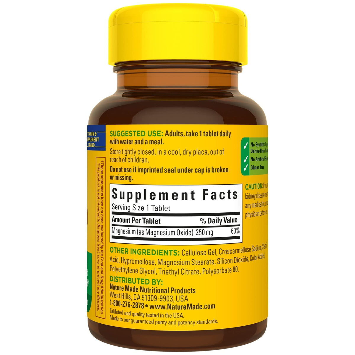 Nature Made Magnesium Oxide 250 mg, Dietary Supplement for Muscle, Heart