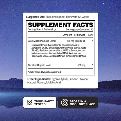 Balance + Relief | Fast Melt Pre + Probiotic for Mood & Stress - BlackBerry Flavor, 30 Powder Sachets