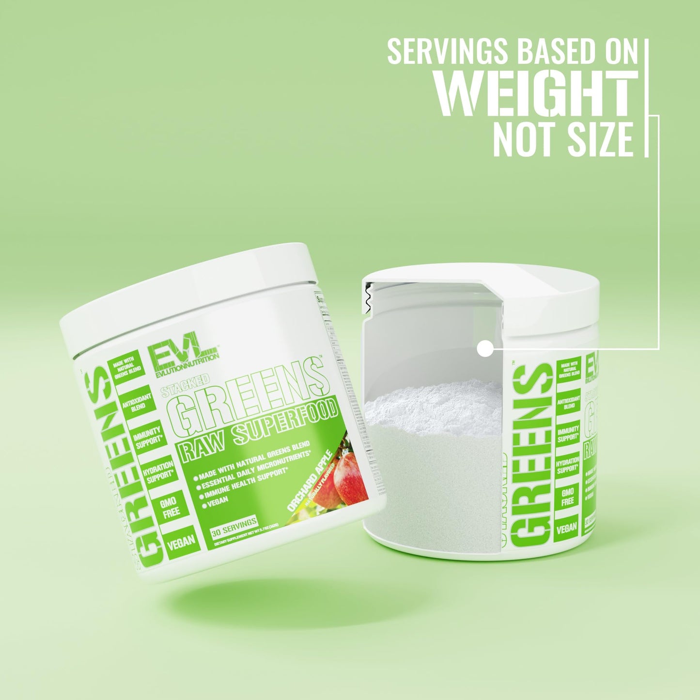 Evlution Greens and Superfoods Energy Drink Powder - EVL Super Greens Powder Smoothie Mix with Caffeine Spirulina Chlorella and Wheat Grass - Vegan - for Energy Focus and Immunity