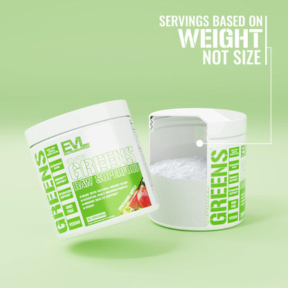 Evlution Greens and Superfoods Energy Drink Powder - EVL Super Greens Powder Smoothie Mix with Caffeine Spirulina Chlorella and Wheat Grass - Vegan - for Energy Focus and Immunity