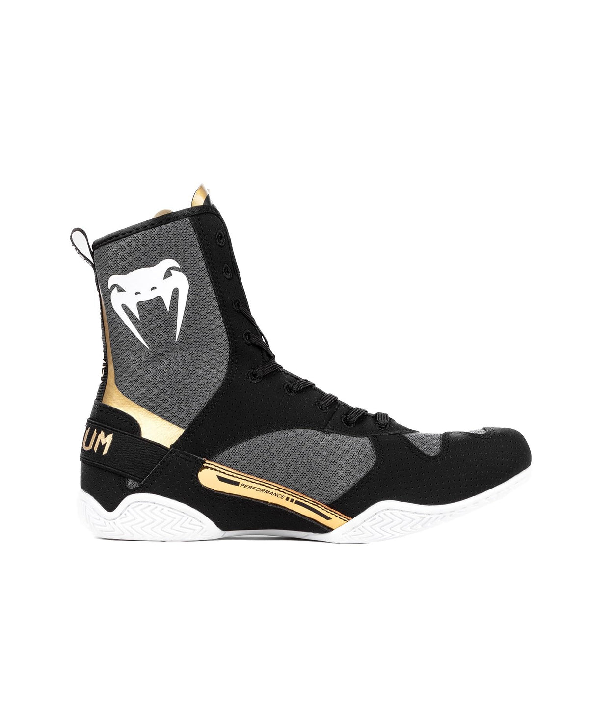 Venum Elite Boxing Shoes - Black/White-Gold