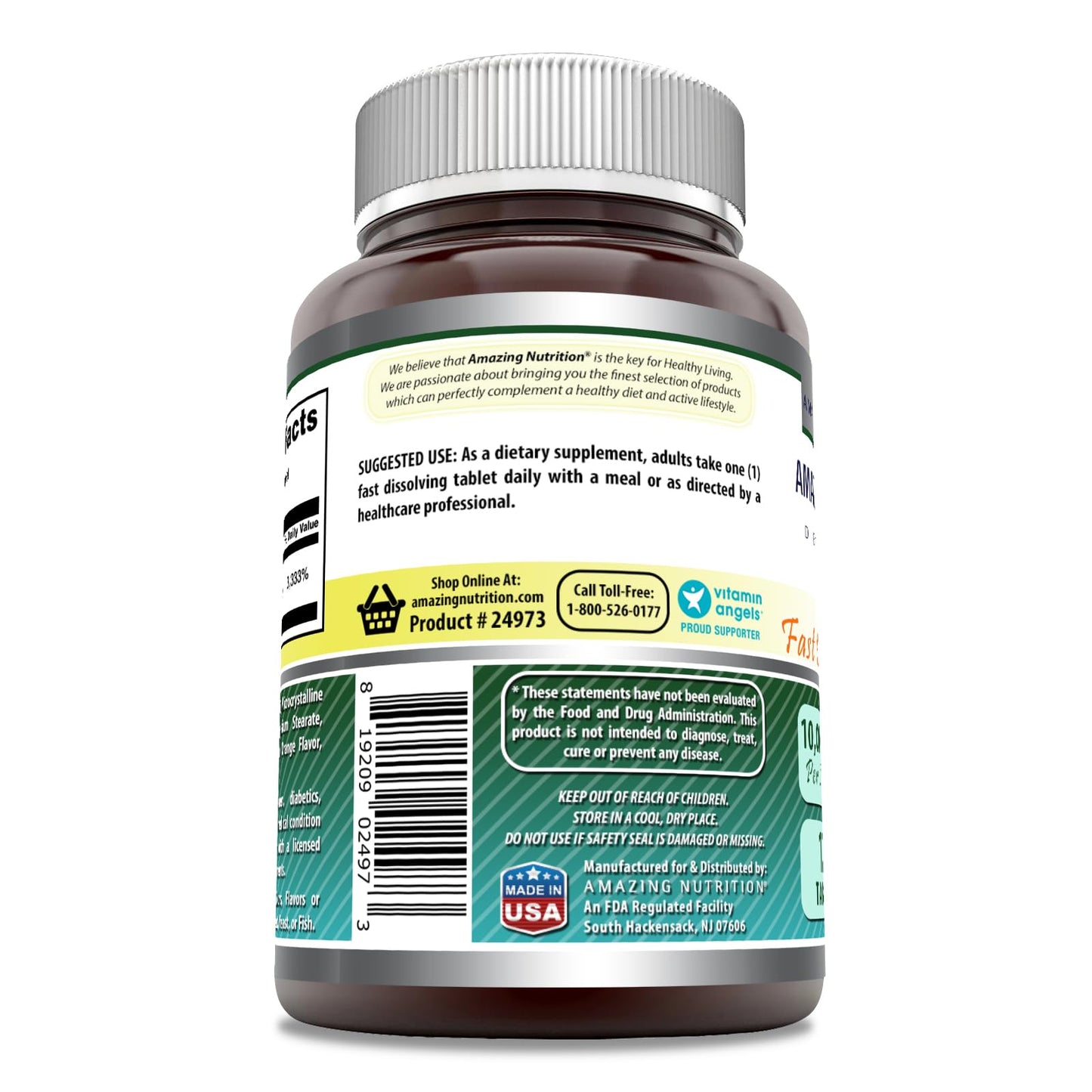 Amazing Formulas Biotin 10,000 mcg | Fast Dissolve Tablets | Non-GMO | Gluten Free Supplement | Made in USA (Strawberry, 60 Count)