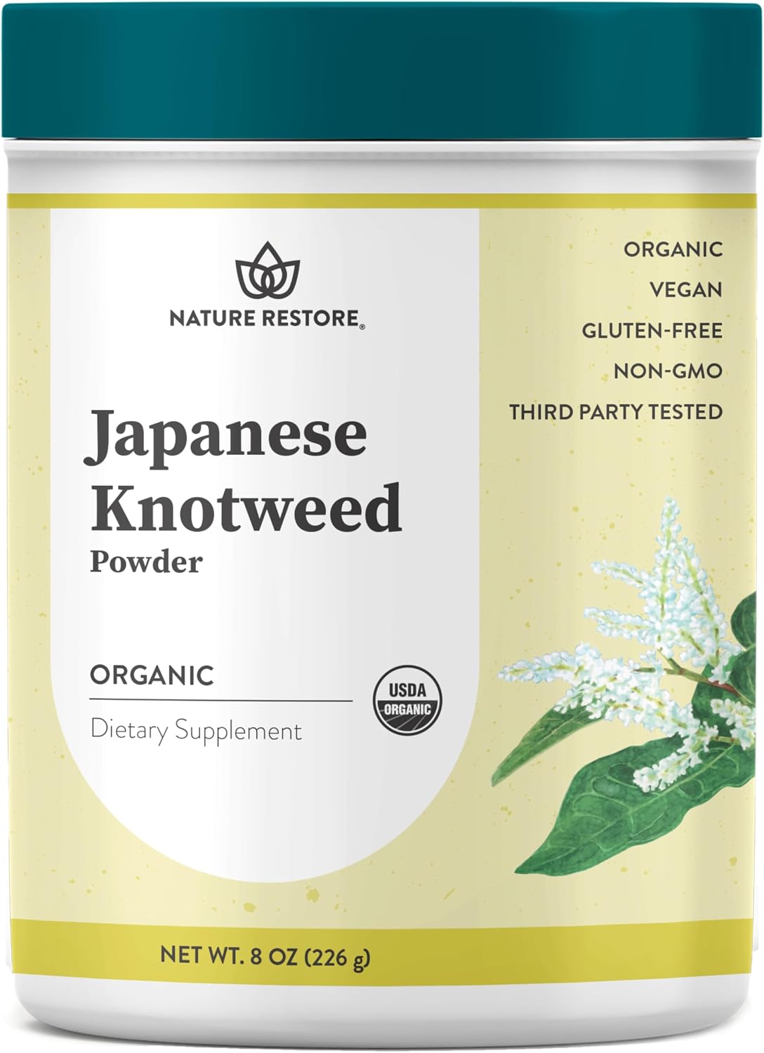 Nature Restore Japanese Knotweed Extract Powder (8 oz). Natural Trans-Resveratrol for Longevity, Sirtuin Activation & Cellular Aging. Also Known as Polygonum Cuspidatum