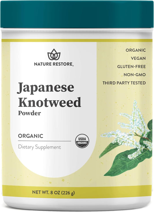 Nature Restore Japanese Knotweed Extract Powder (8 oz). Natural Trans-Resveratrol for Longevity, Sirtuin Activation & Cellular Aging. Also Known as Polygonum Cuspidatum