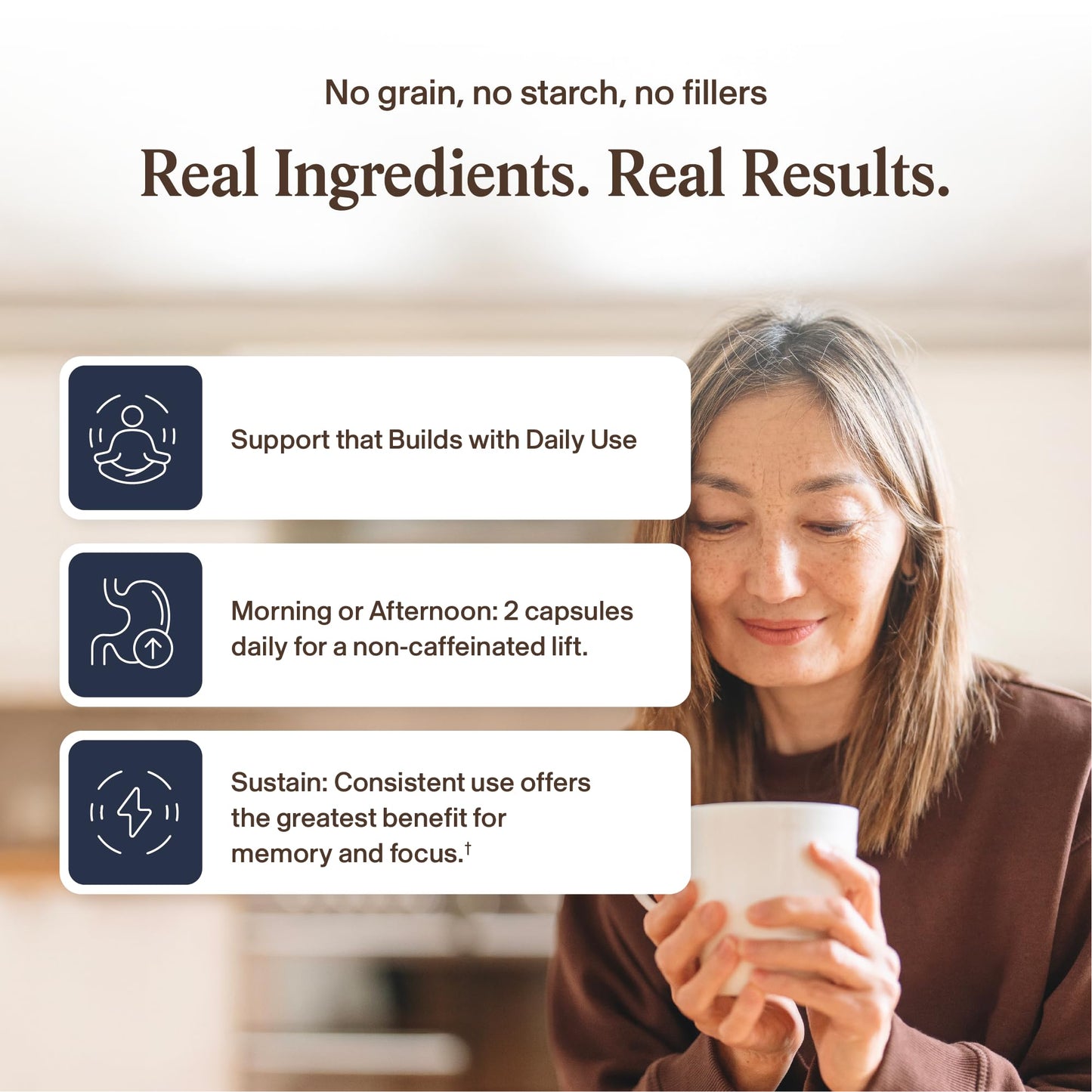 Real Mushrooms Lions Mane Mushroom Cognition (120 Capsules) Lions Mane Mushroom Powder Extract Capsules | Brain Supplement, Brain Vitamins, Focus Supplement