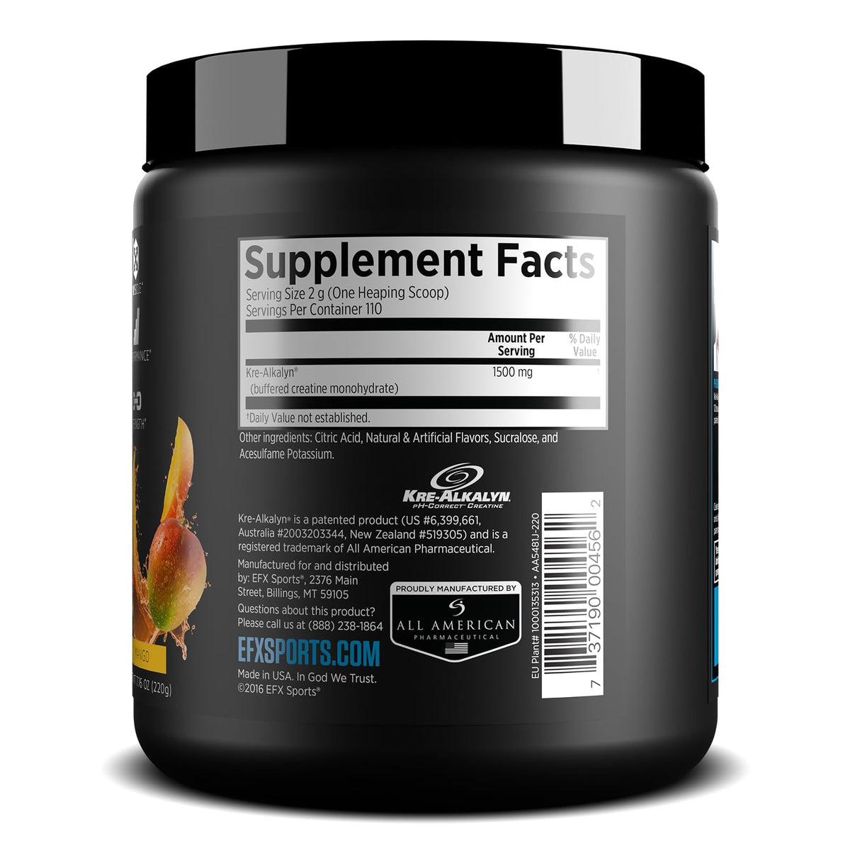 EFX Sports Kre-Alkalyn EFX Powder | pH Correct Creatine Monohydrate Powder Supple