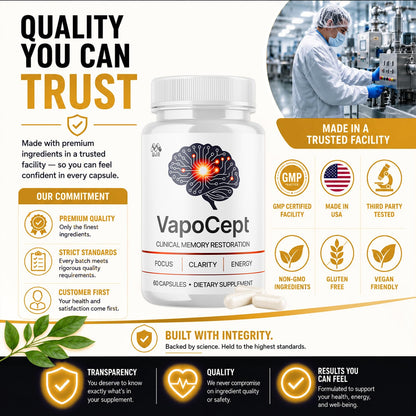 Vapocept Capsules, Brain Health Support Supplement Pill 2-Pack 120 Capsules