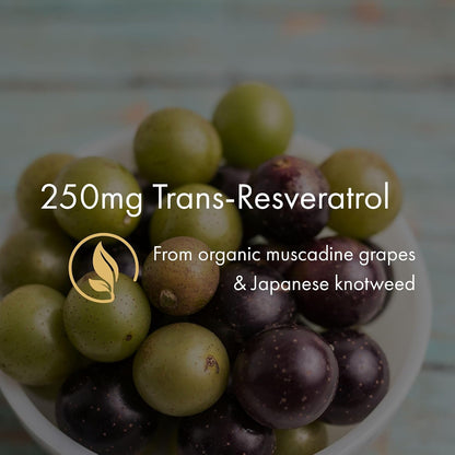 NAOMI Organic Resveratrol 250mg + Quercetin - Supports Cardiovascular Health, Cellular Longevity & Antioxidant Defense - Trans-Resveratrol from Organic Sources, Non-GMO, Vegan, 60-Day Supply