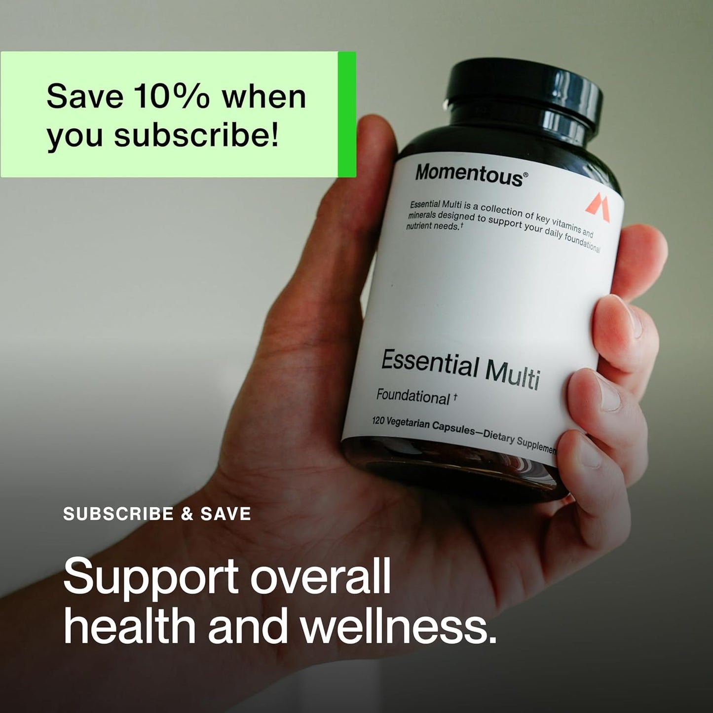 Momentous Essential Multivitamin for Women & Men - Complete Vitamin & Mineral Complex for Athletes & Wellness Enthusiasts - GMO & Gluten Free - NSF Certified for Sport - 30 Servings