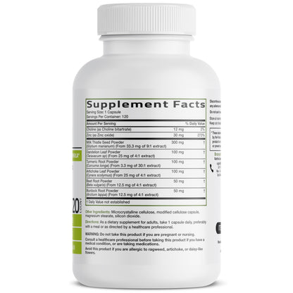 Bronson Liver Detox Advanced Detox & Cleansing Formula 60 Capsules | Liver Health Support with Milk Thistle, Dandelion Extract, Turmeric, Artichoke Leaf & Beet Root, Non-GMO, Soy-Free