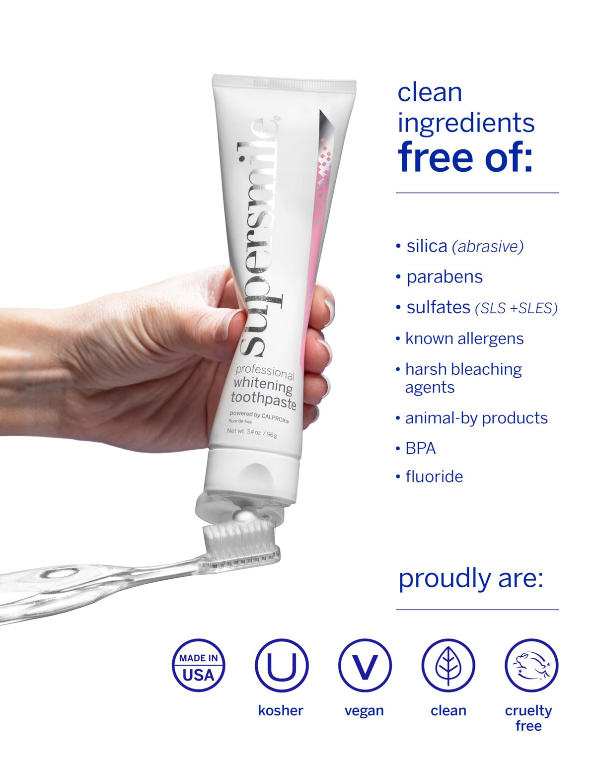 Supersmile Original Mint Whitening Toothpaste, 8 Oz, Whitens 6 Shades