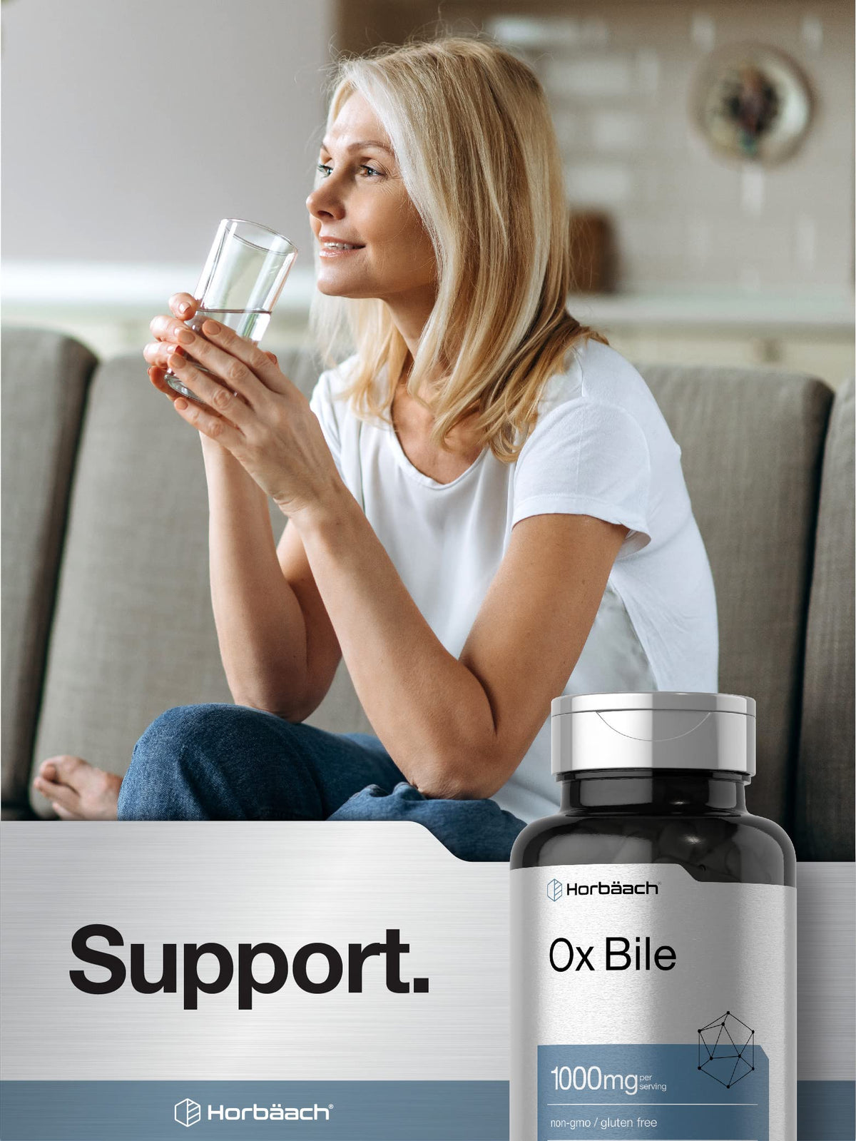 Ox Bile 1000 mg 100 Capsules | Digestive Enzymes Supplement | Non-GMO & Gluten Free