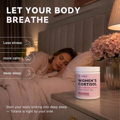Totaria Women's Cortisol with Hormonal Balance | Stress Relief - Ashwagandha, L-Theanine, Magnesium, Myo-Inositol, Mood, Focus & Sleep Support, PMS* 120 Ct.