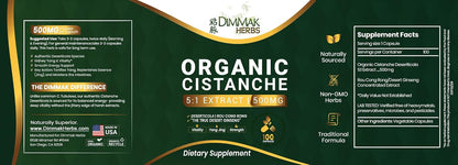 Organic Cistanche Deserticola Capsules- True Rou Cong Rong 5:1 Extract (Not Tubulosa)- High Potency Jing Tonic for Energy, Vitality, & Adrenal Support- Non-GMO, Vegan, 500mg