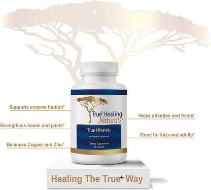 True Healing Naturals - True Minerals Supplement, Promotes Gut & Heart Health, 90 Vegetarian Capsules