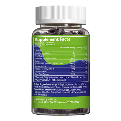 Black Seed Oil Gummies, Organic Black Cumin Seed Oil Gummies, Black Cumin Seed Oil Organic 500mg, Chewable Black Seed and Honey Gummies, Vegan, 60 Gummies