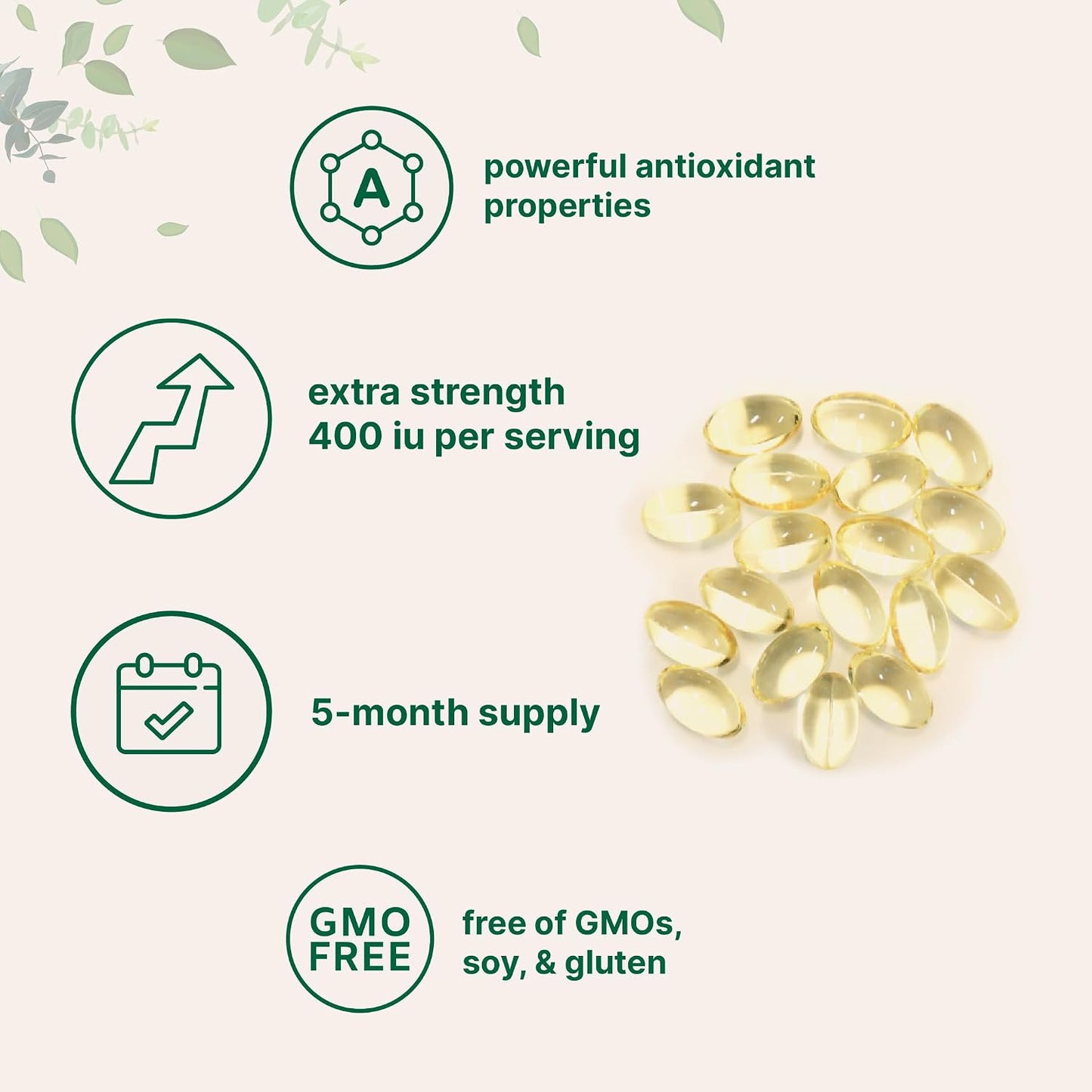 Micro Ingredients Vitamin E 400IU, 300 Softgels | Pure Vitamin E Oil Pills | Antioxidant Supplements for Skin, Face, Heart, & Immune Health | Non-GMO, Gluten Free*