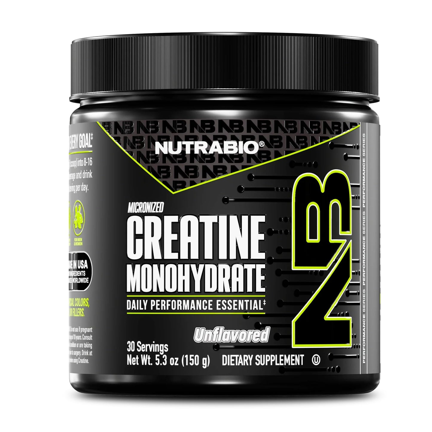 NutraBio Pure Micronized Creatine Monohydrate Powder Supplement, Unflavored, (300 g) - Supports Bulk Muscle Energy, Recovery, and Strength - HPLC Tested Creatine Powder Supplement for Men and Women