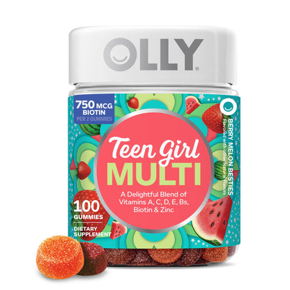 OLLY Teen Girl Multi Gummy, Healthy Skin and Immune Support*- 70 Count
