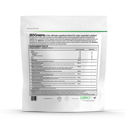 365Greens Daily Essential Premium Superfood with 75 Minerals, Vitamins, Vegetables, Fruits and adaptogens. Green 7.4 oz (2)