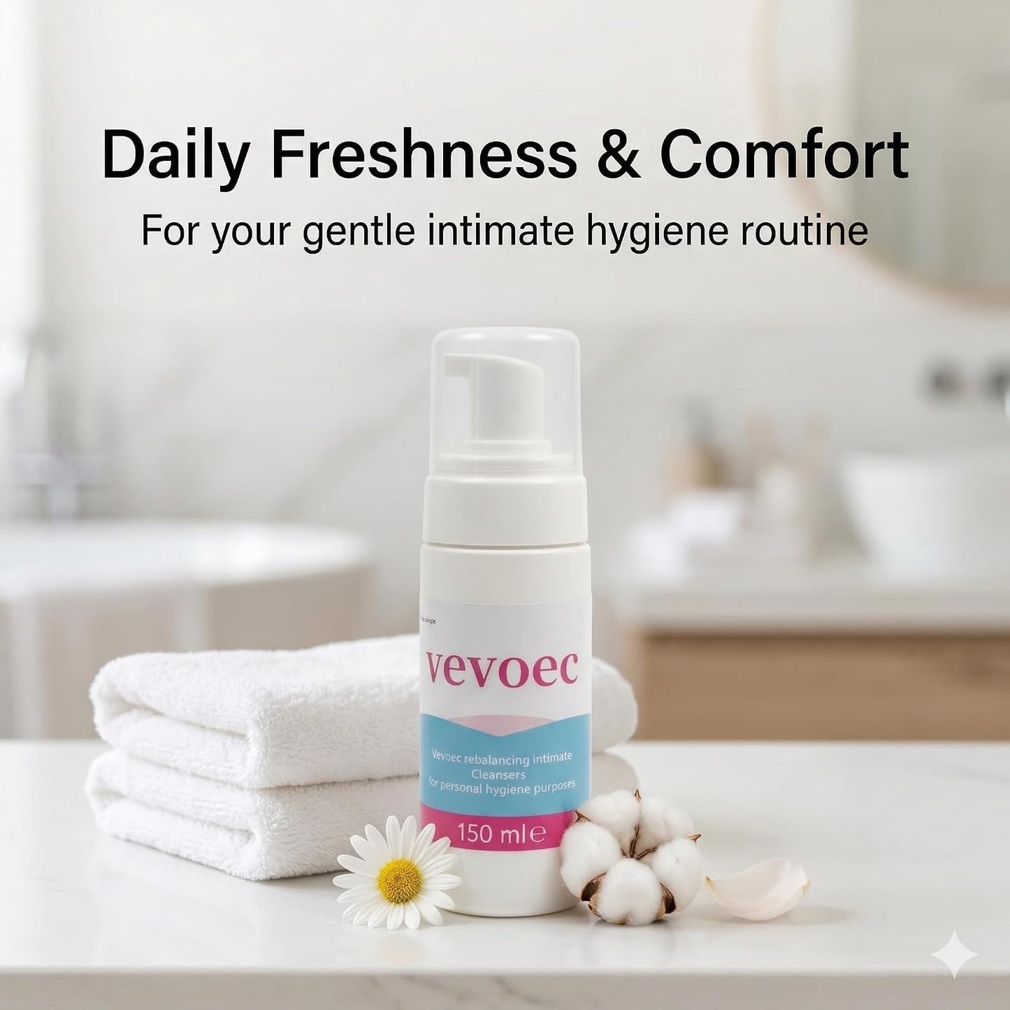 pH Balanced Intimate Cleanser (150ML) - Gentle Feminine Wash for Vaginal Health, Odor Control & Lasting Freshness