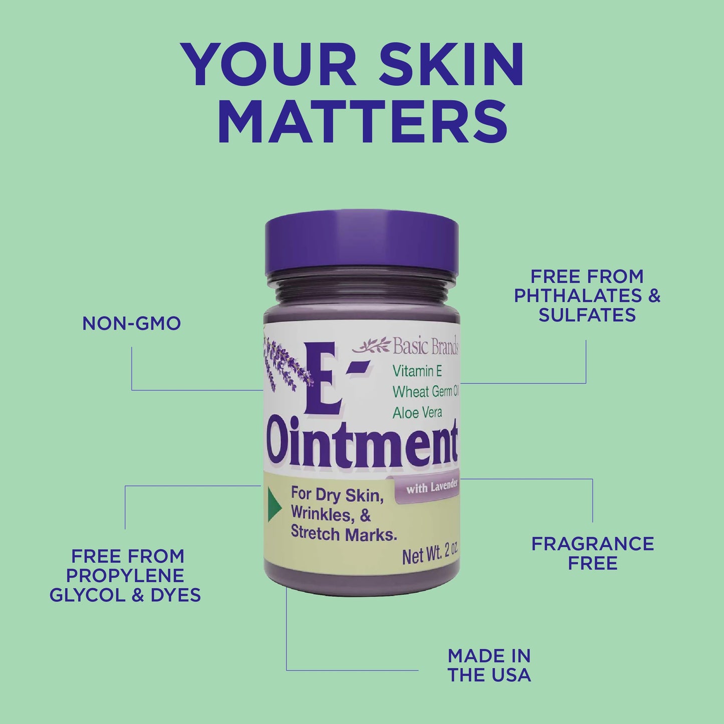 Vitamin E Moisturizing Cream, 2 oz | Vitamin E, Wheat Germ Oil, Aloe Vera Oil for Scars, Fine Lines & Wrinkles
