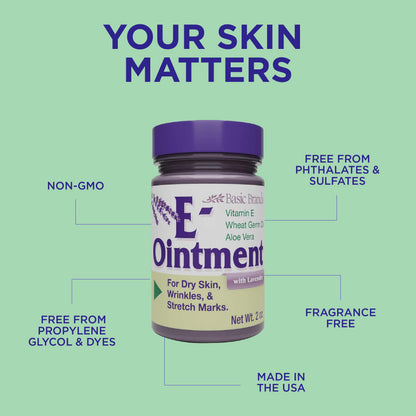 Vitamin E Moisturizing Cream, 2 oz | Vitamin E, Wheat Germ Oil, Aloe Vera Oil for Scars, Fine Lines & Wrinkles