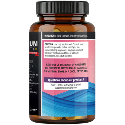 Triple Strength Omega 3 Fish Oil 3000mg for Women and Men, 90 Softgels