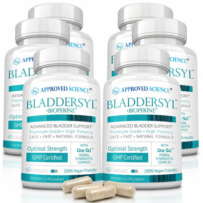 Approved Science Bladdersyl - Urinary Incontinence, Bladder Support - High Absorption - 60 Capsules - Pack of 1 - Vegan