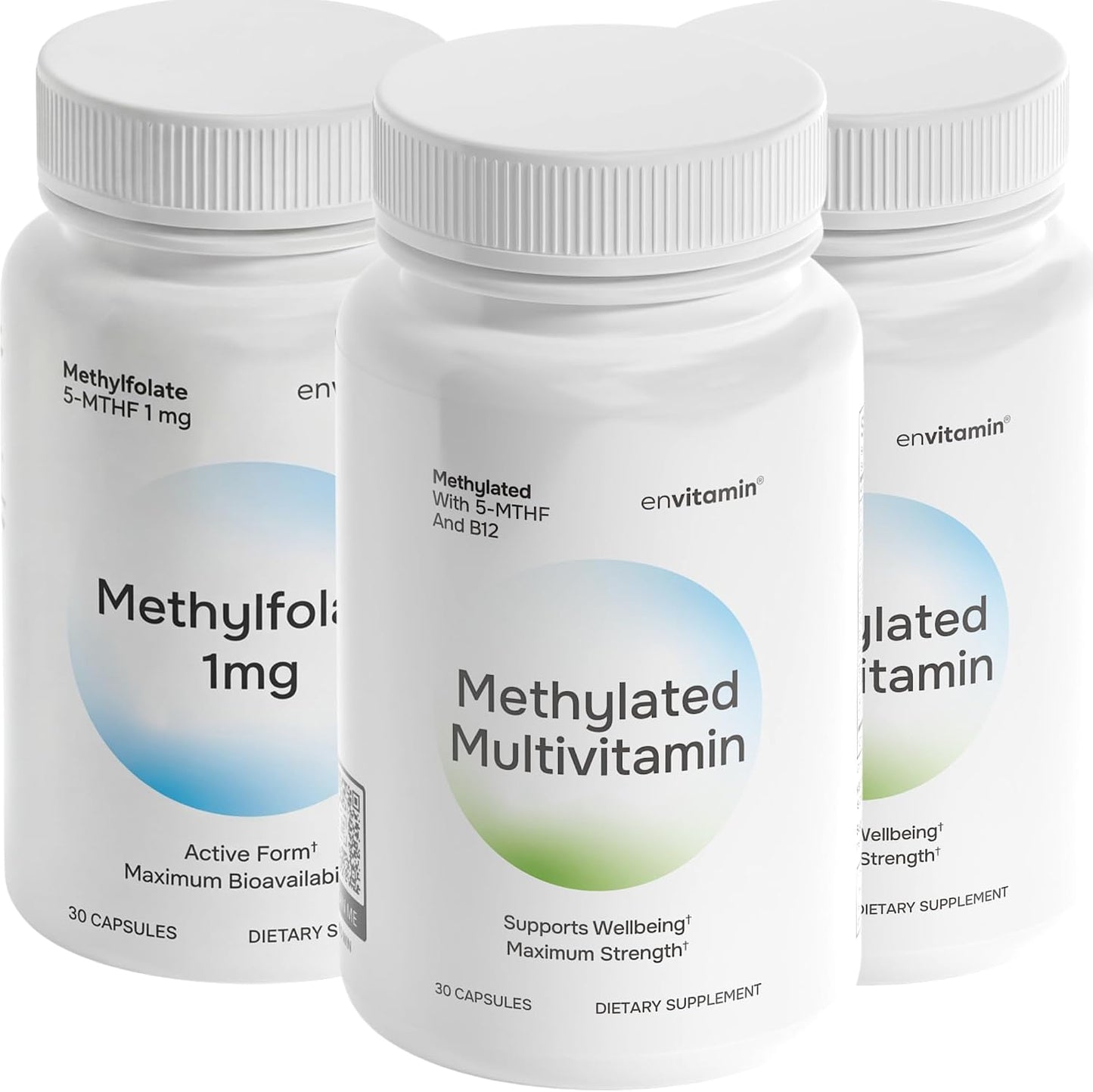 envitamin Methylfolate & 2 Pack Methylated Multivitamin Bundle (2 Products, 3 Bottles)