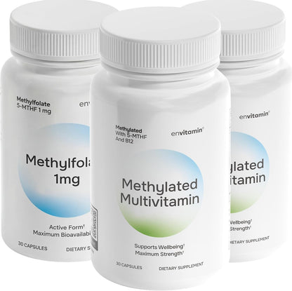 envitamin Methylfolate & 2 Pack Methylated Multivitamin Bundle (2 Products, 3 Bottles)