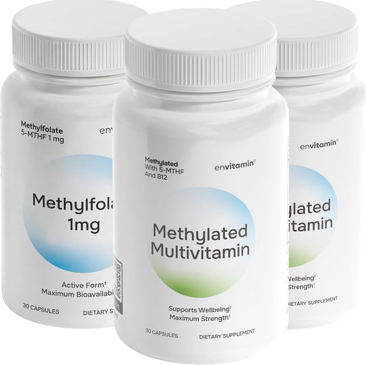 envitamin Methylfolate & 2 Pack Methylated Multivitamin Bundle (2 Products, 3 Bottles)